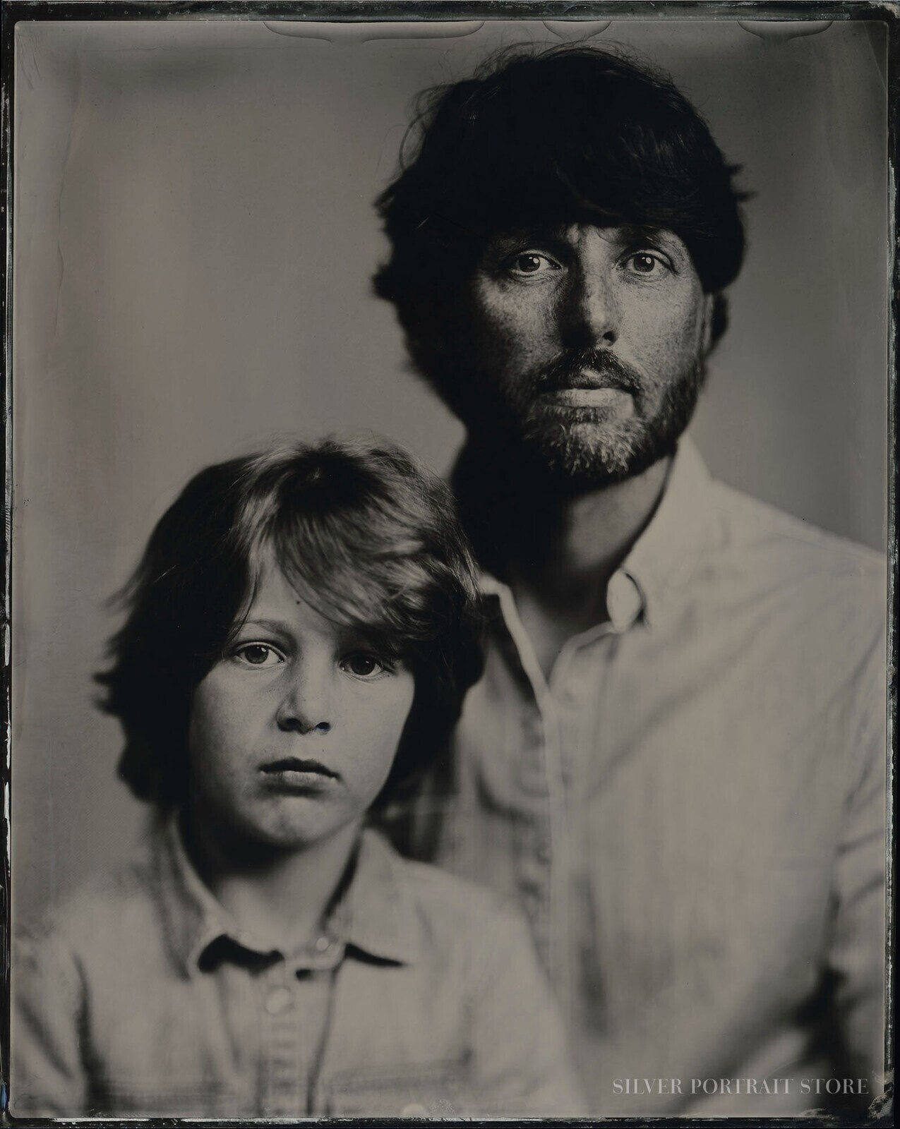 Emiel en Faas-Silver Portrait Store-Wet plate collodion-Tintype 20 x 25 cm.