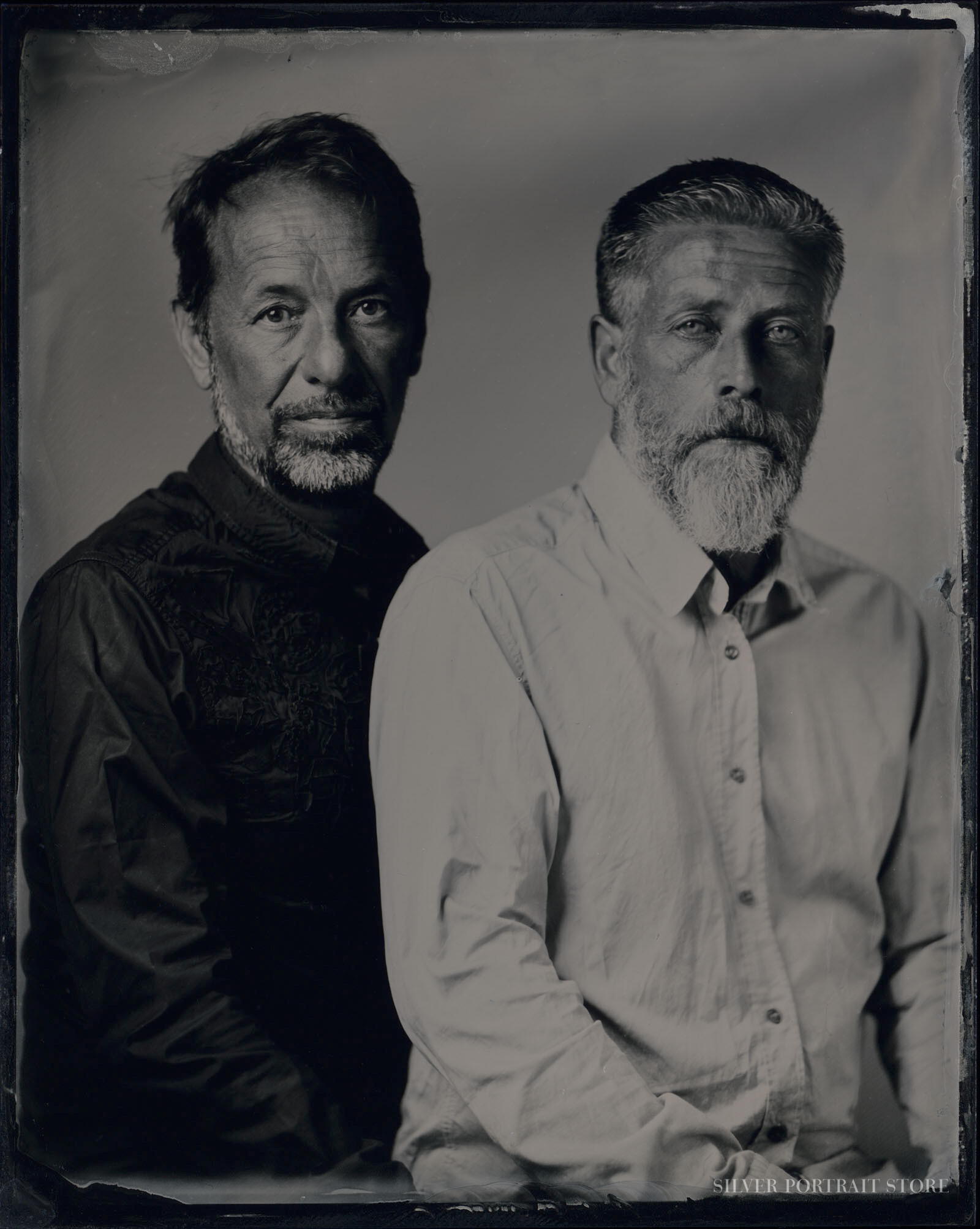 Jan Jelle & Cees-Silver Portrait Store-Scan from Wet plate collodion-Tintype 10 x 12 cm.