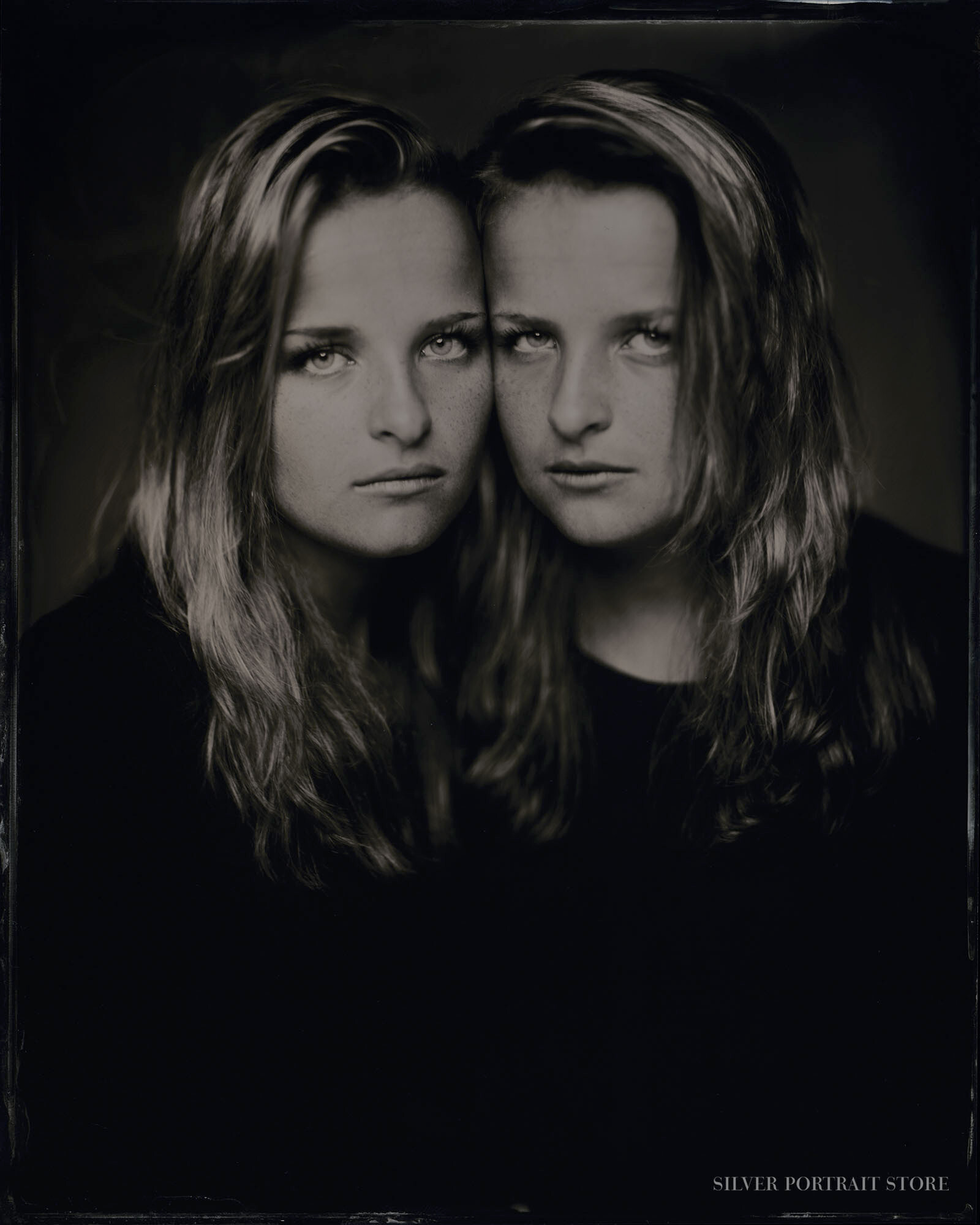 Kelly & Jaimy-Silver Portrait Store-Scan from Wet plate collodion-Tintype 20 x 25 cm