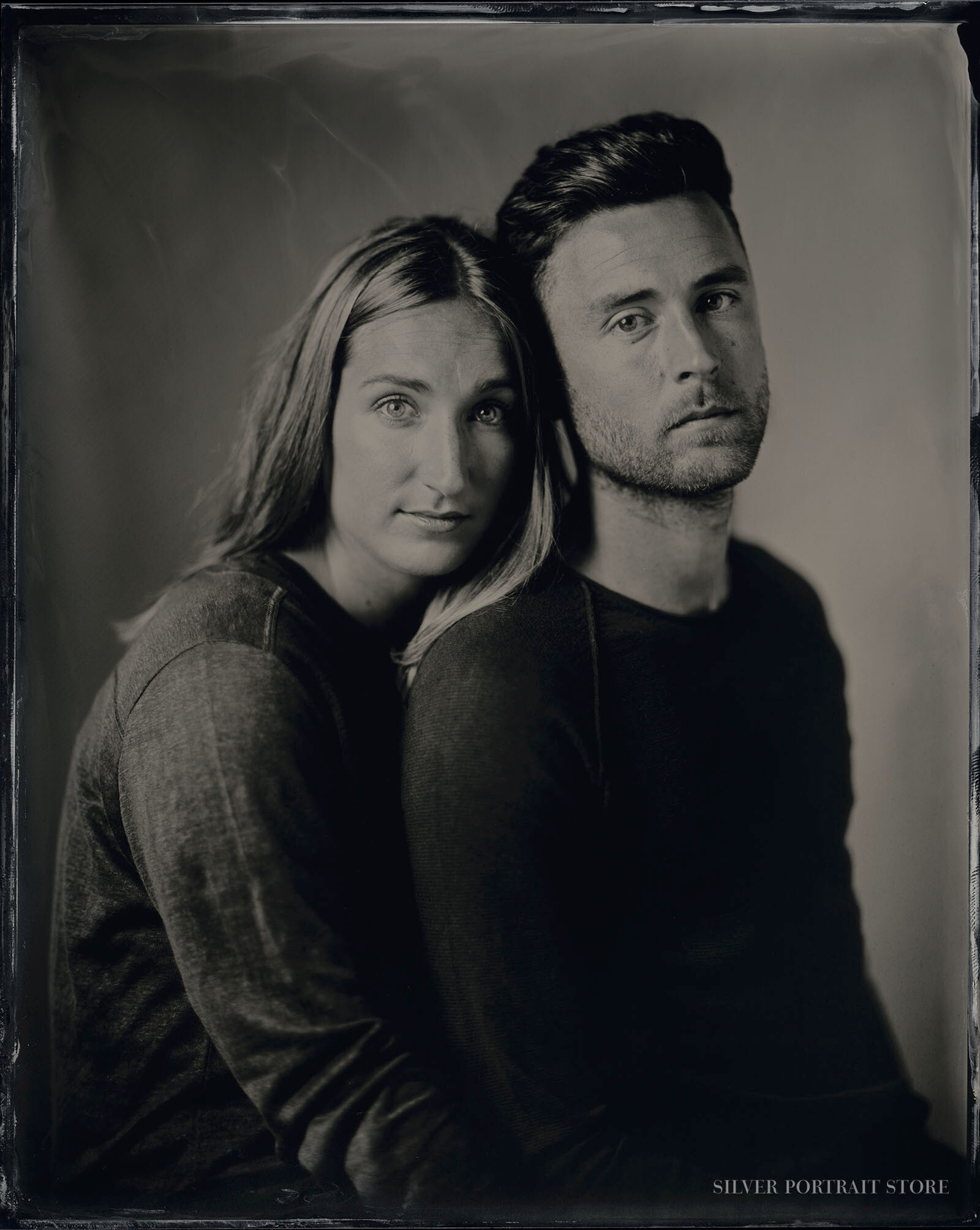 Minke & Ate-Silver Portrait Store-Scan from Wet plate collodion-Tintype 20 x 25 cm.