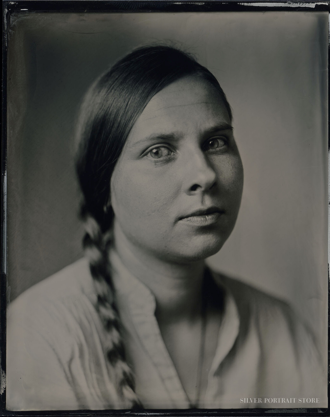 Anna-Silver Portrait Store-scan from Wet plate collodion-Tintype 10 x 12 cm.