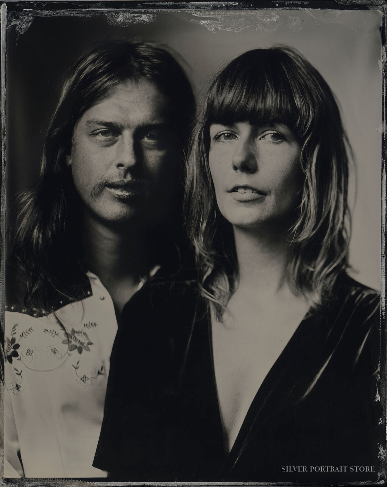 Pablo & Nikki-Silver Portrait Store-scan from Wet plate collodion-Tintype 10 x 12 cm.