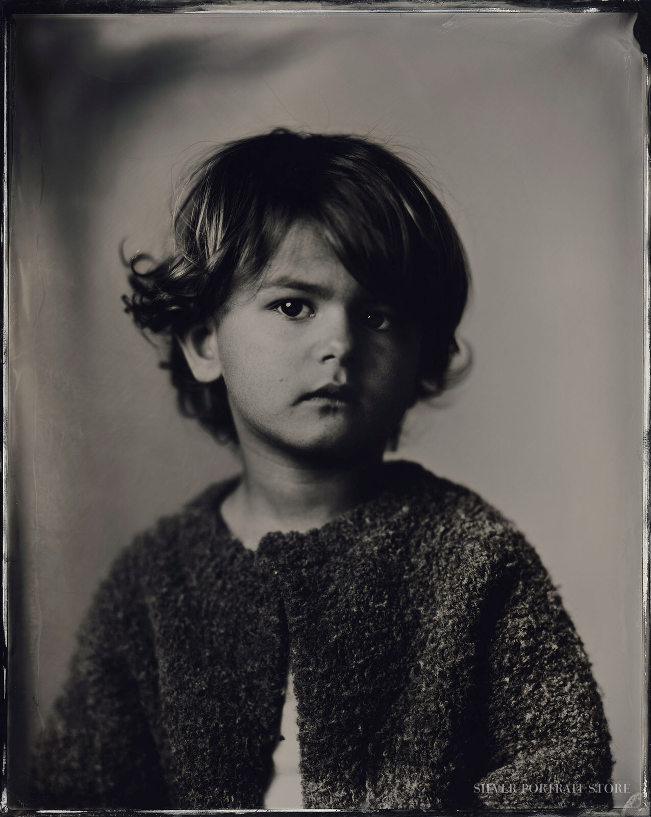 Tess-Silver Portrait Store-scan from Wet plate collodion-Tintype 20 x 25 cm.