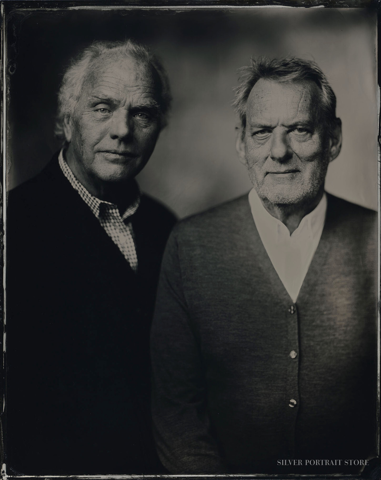 Sandor & Hans-Silver Portrait Store-scan from Wet plate collodion-Tintype 20 x 25 cm.