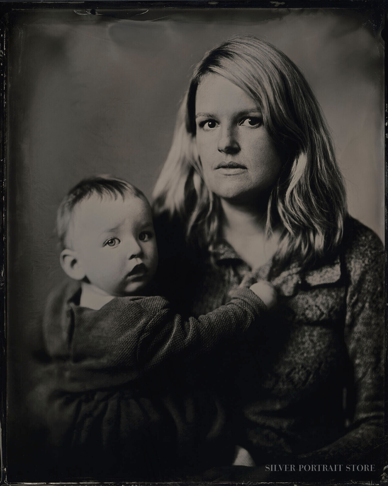 Lauren Laura & Fiona-Silver Portrait Store-Wet plate collodion-Tintype 20 x 25 cm.