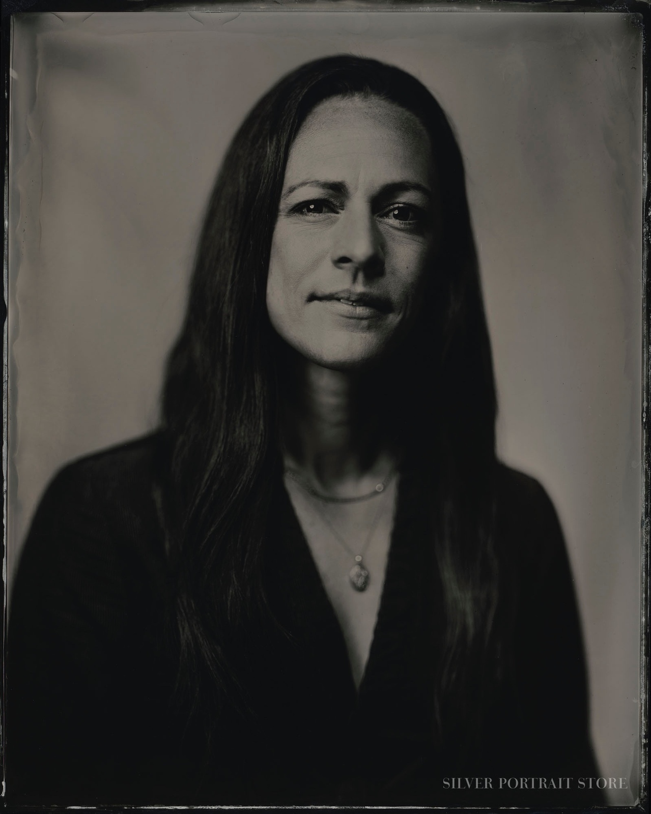 Jennifer-Silver Portrait Store-Wet plate collodion-Tintype 20 x 25 cm.