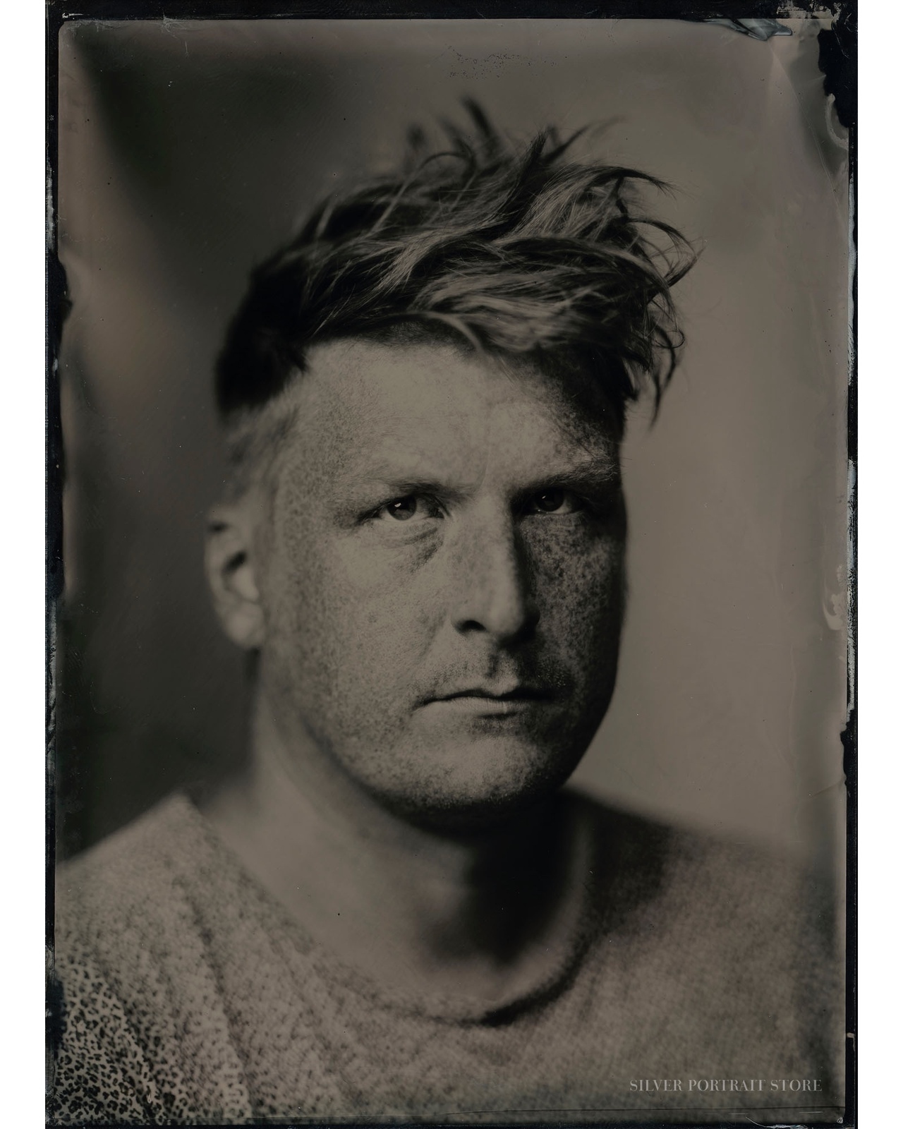 Pieter-Silver Portrait Store-Wet plate collodion-clear glass Ambrotype 13 x 18 cm.