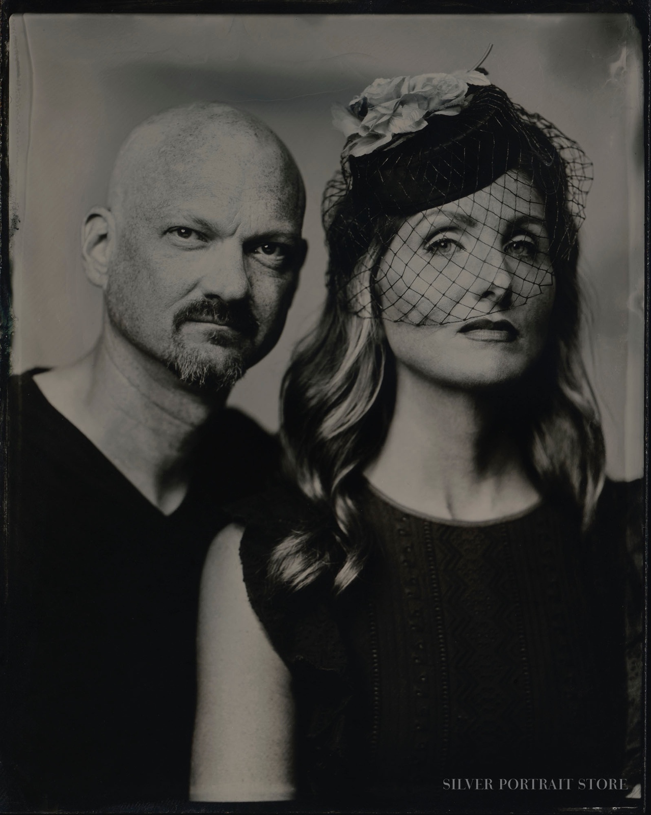Kary & John-Silver Portrait Store-Wet plate collodion-Black Glass Ambrotype 10 x 12 cm.