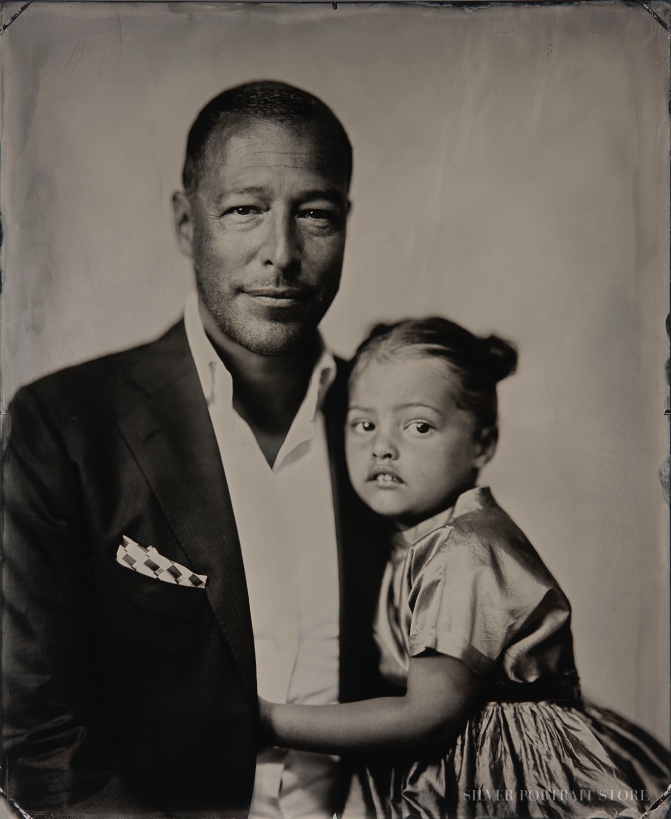 Benjamin & Lupe-Silver Portrait Store-Wet plate collodion-Black glass Ambrotype 35 x 43 cm.