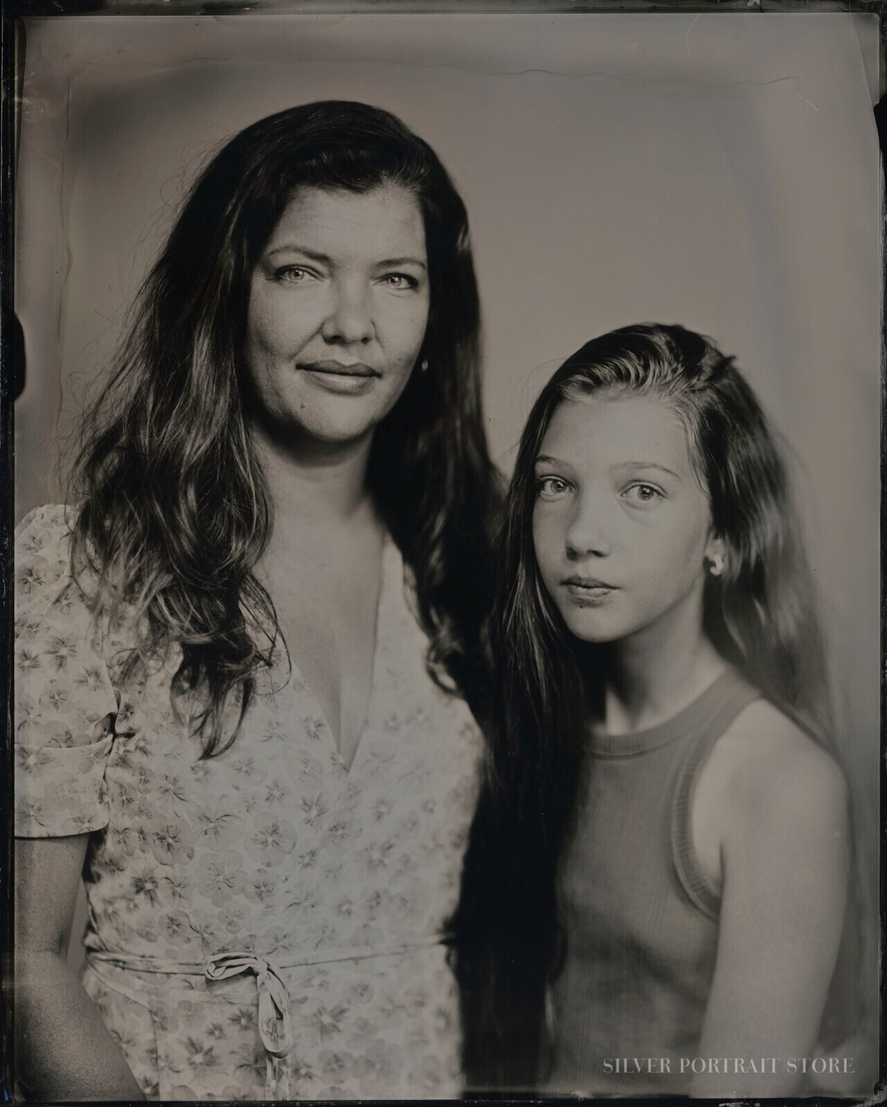Rosalie & Nora-Silver Portrait Store-Wet plate collodion-Tintype 20 x 25 cm