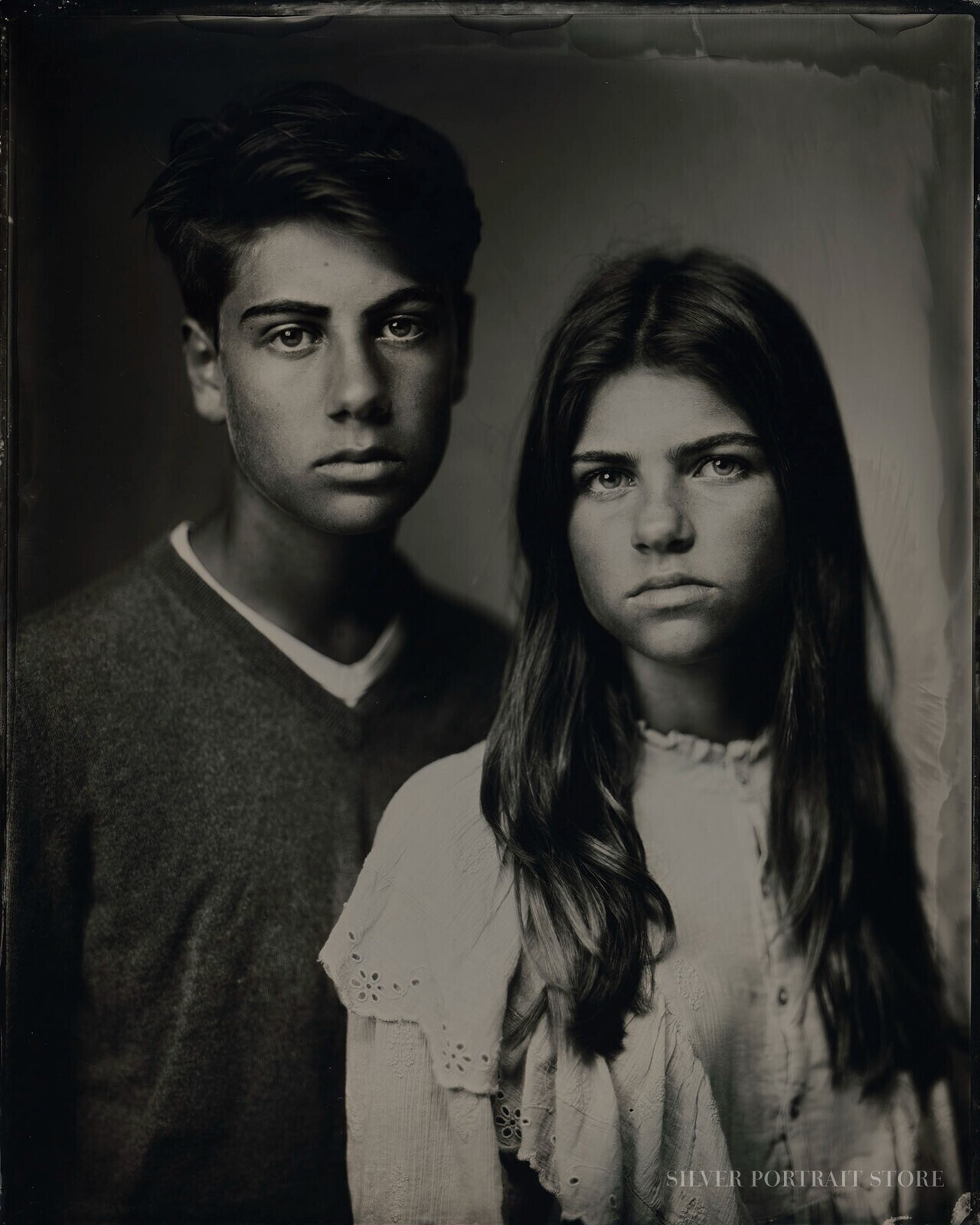 Samuel en Hannah-Silver Portrait Store-Wet plate collodion-Tintype 20 x 25 cm