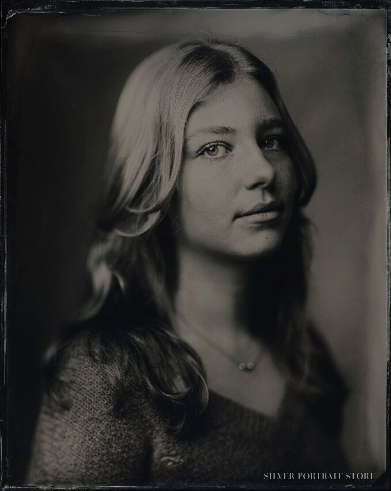 Charlotte-Silver Portrait Store-Wet plate collodion-Tintype 20 x 25 cm.