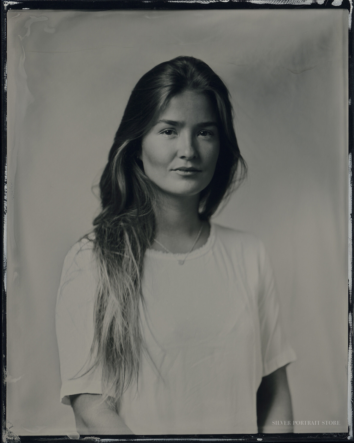 Maria-Silver Portrait Store-Scan from Wet plate collodion-Tintype 10 x 12 cm.