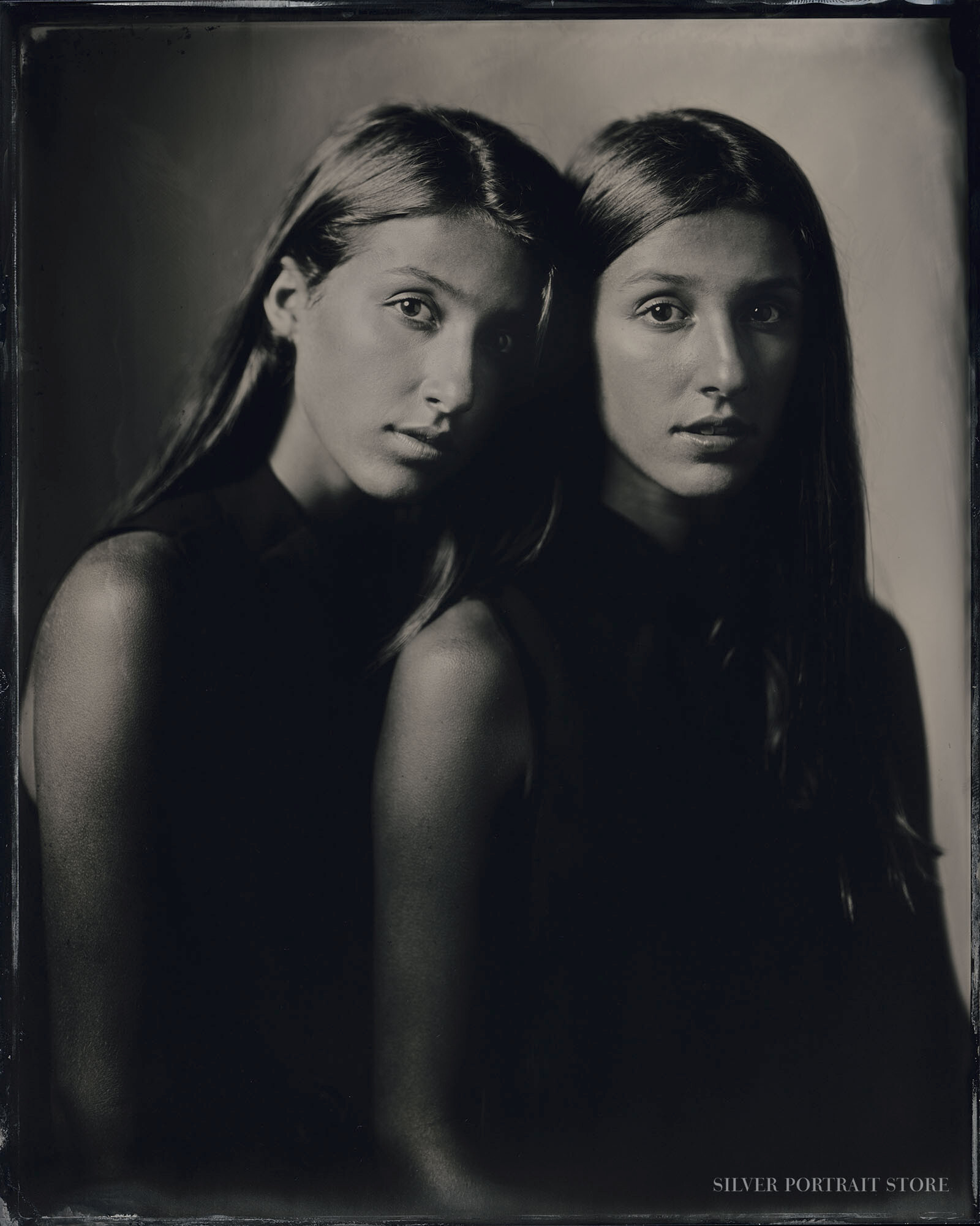 Zelda & Sammie-Silver Portrait Store-Scan from Wet plate collodion-Tintype 20 x 25 cm