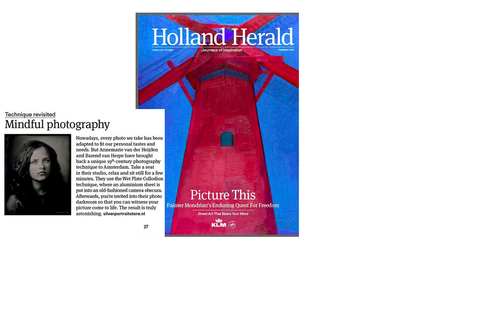Silver Portrait Store Mindfull photography! Publicatie Holland Herald Magazine. 