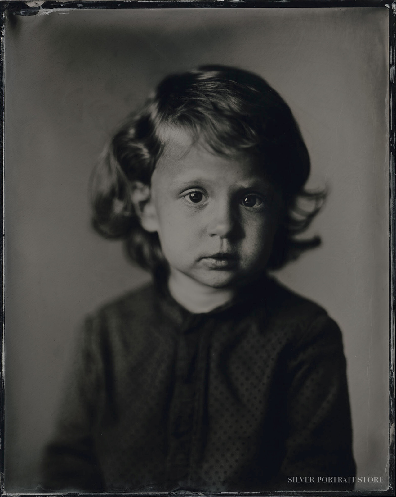 Eléa-Silver Portrait Store-Scan from Wet plate collodion-Tintype 20 x 25 cm.