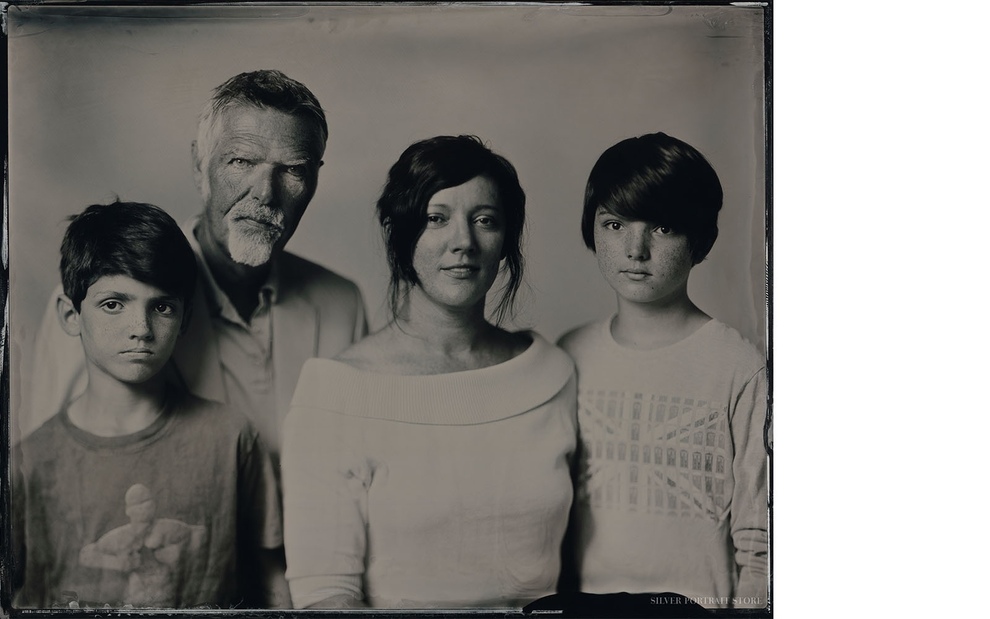 Familie portret -  Silver Portrait Tintype 20x25cm