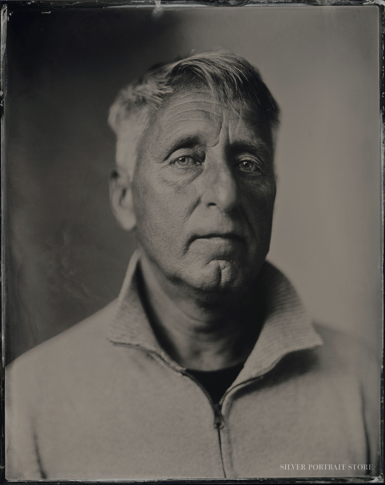 Stag-Silver Portrait Store-scan from Wet plate collodion-Tintype 20 x 25 cm.