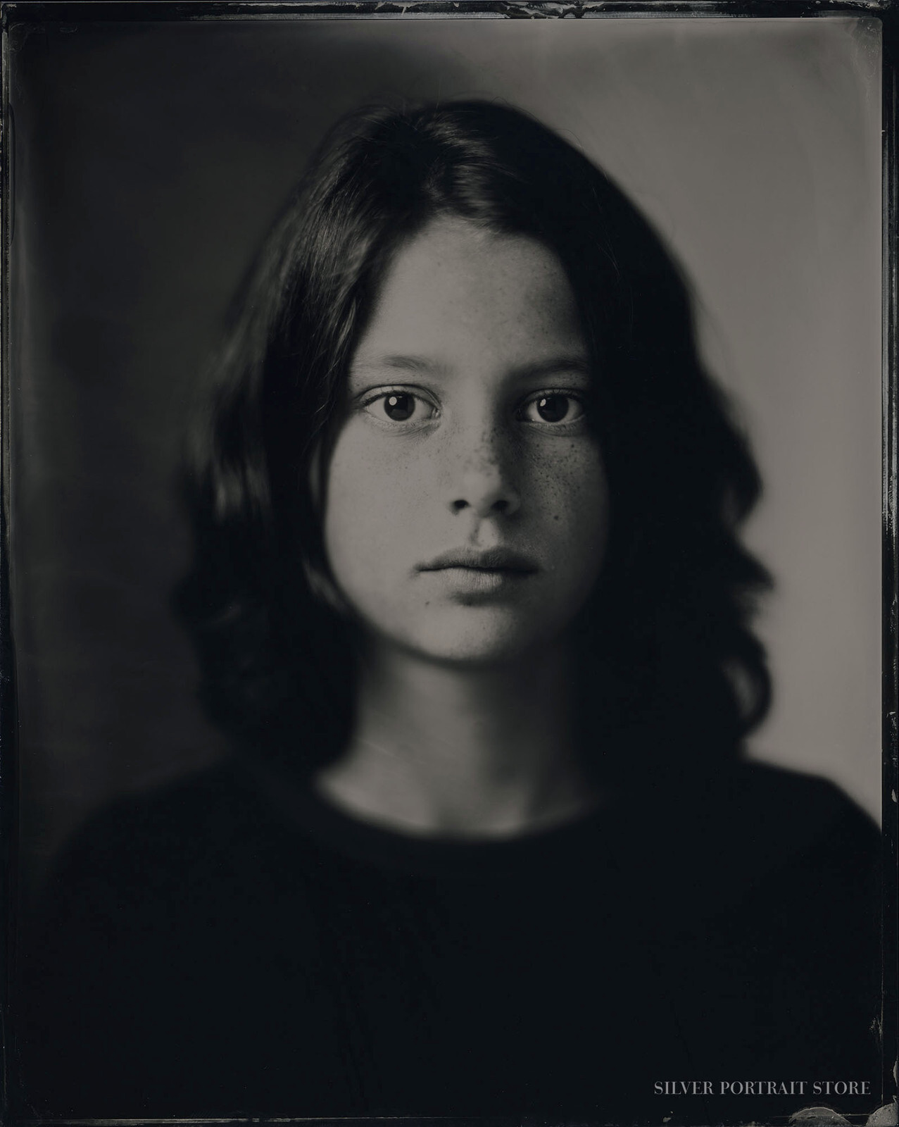 Djuna-Silver Portrait Store-scan from Wet plate collodion-Tintype 20 x 25 cm.