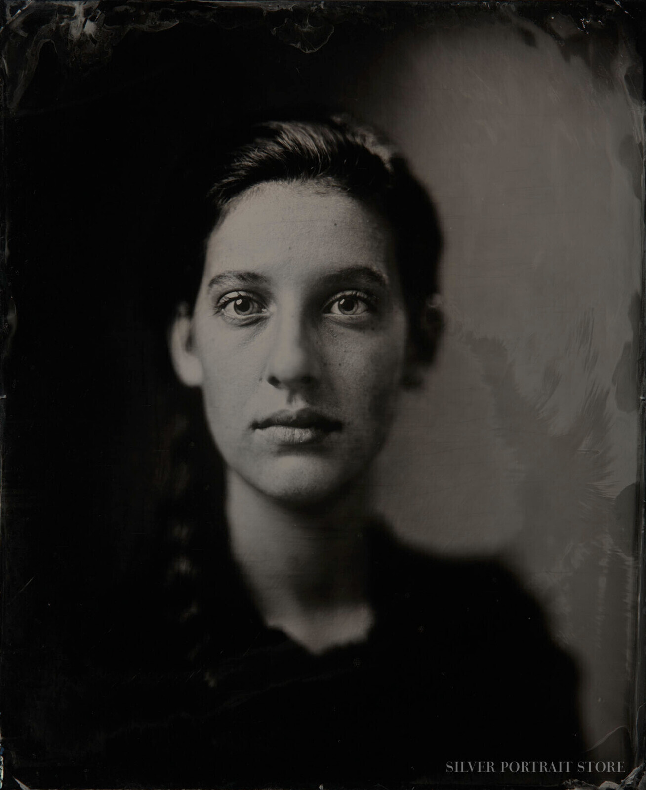 Lois close-Silver Portrait Store-Wet plate collodion-Tintype 35 x 43 cm.