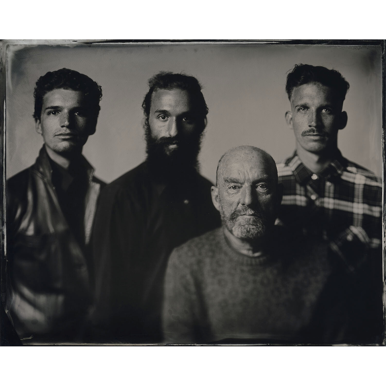 Fam. Bakker-Silver Portrait Store-scan from Wet plate collodion-Tintype 20 x 25 cm.