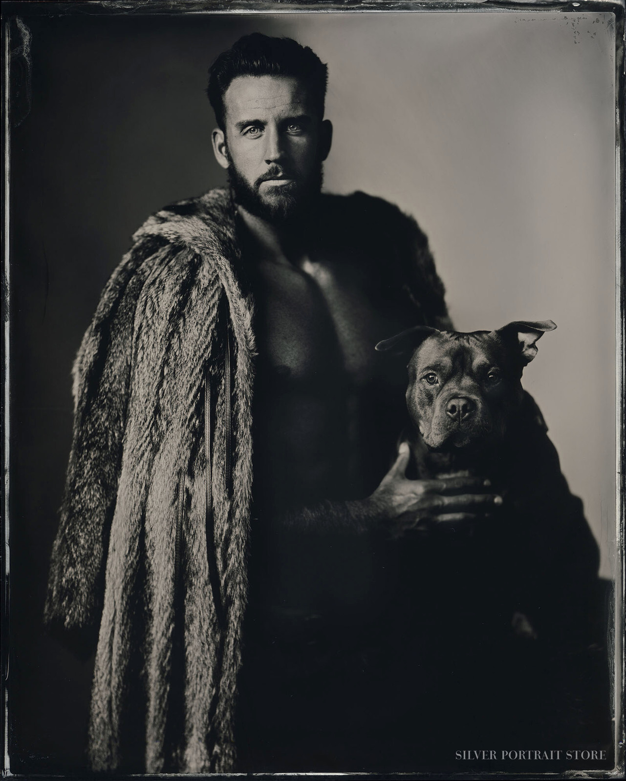 Dylan en Manu-Silver Portrait Store-scan from Wet plate collodion-Tintype 20 x 25 cm.
