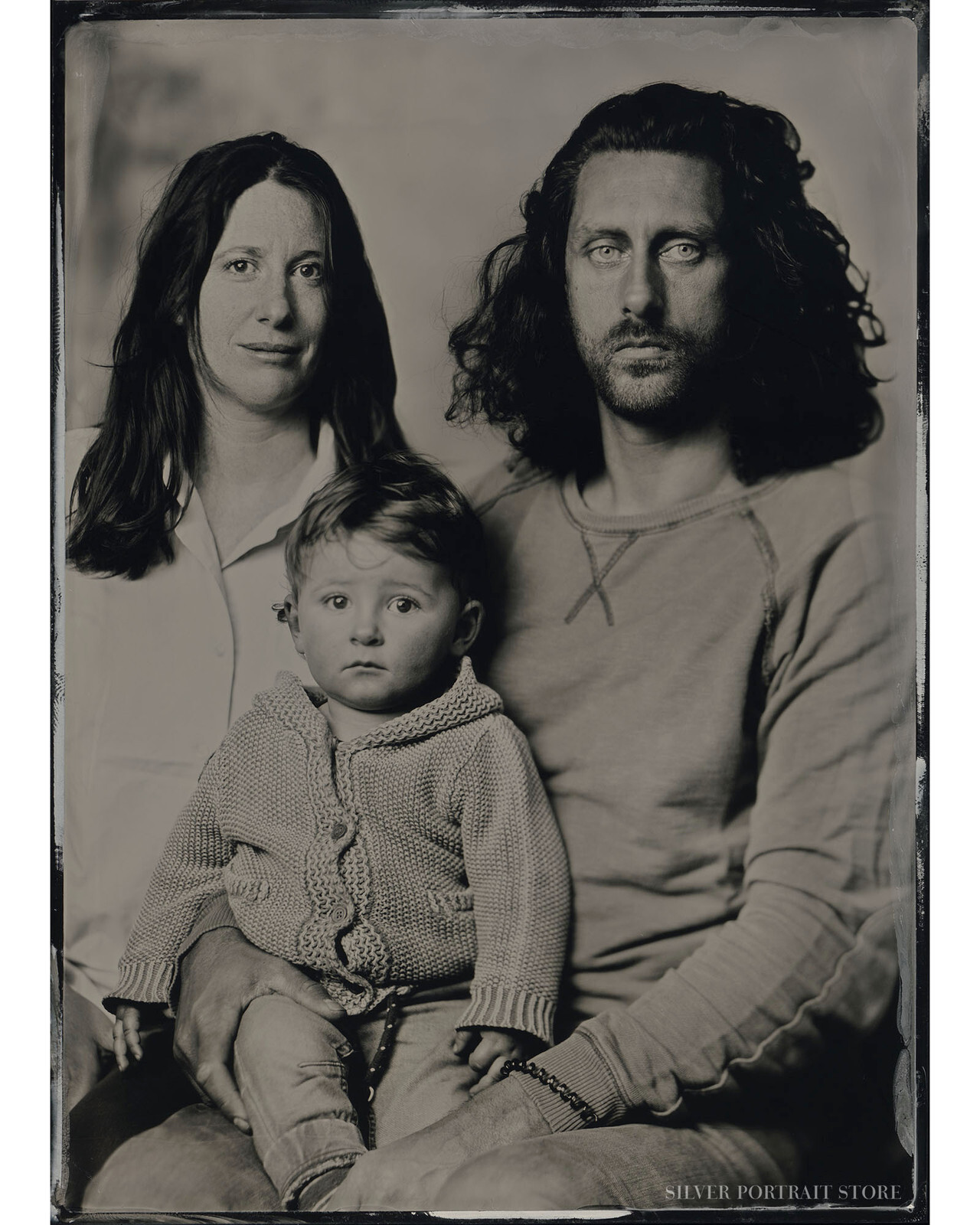 Annouk. Raphaël & Roubie-Silver Portrait Store-scan from Wet plate collodion-Tintype 13 x 18 cm.