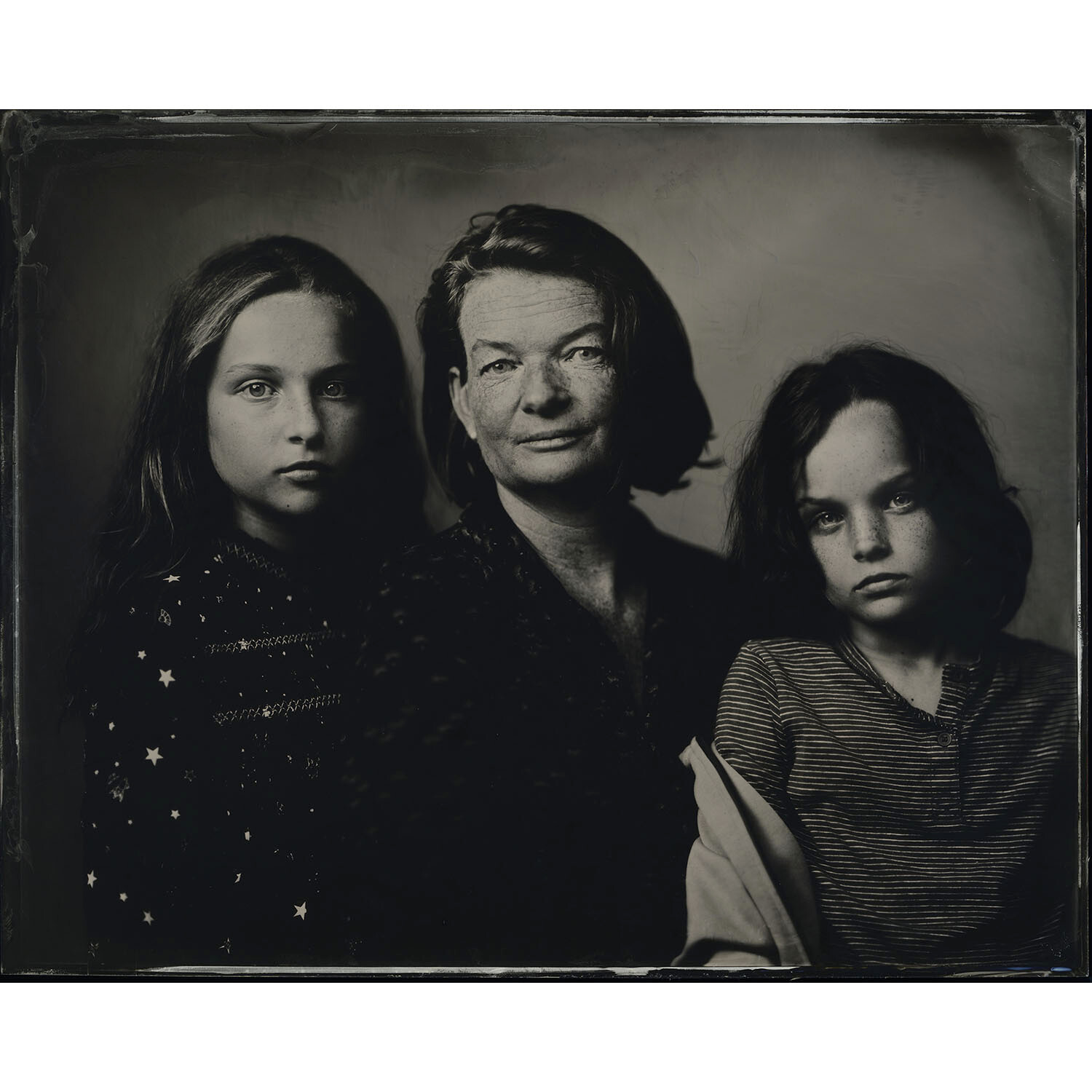 Katarina, Mika & Mara-Silver Portrait Store-Wet plate collodion-Tintype 20 x 25 cm